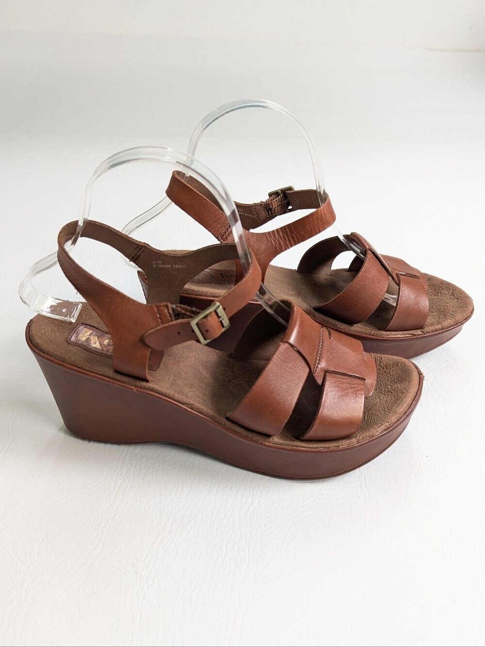 Kork Ease Women's Leather Platform Wedge Sandal Size 8 Brown